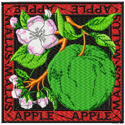 Apple Embroidery Design 7 Apple Embroidery Design 7